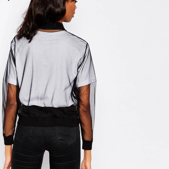 ASOS Bomber Jacket In Mesh - Picture 2 of 5